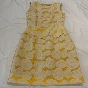 Antonio Melani Rose Peplum Dress Yellow 0